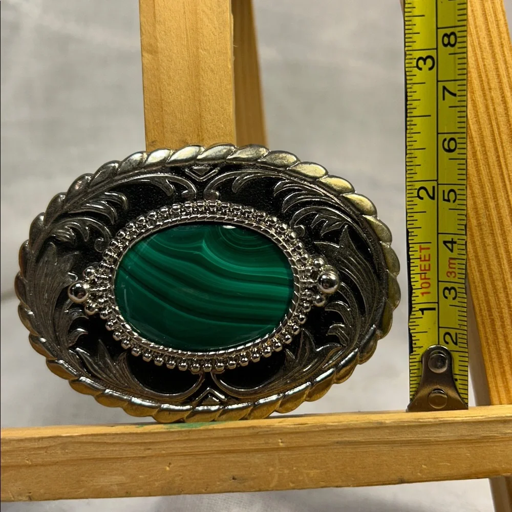 Vintage large Malachite belt buckle limited